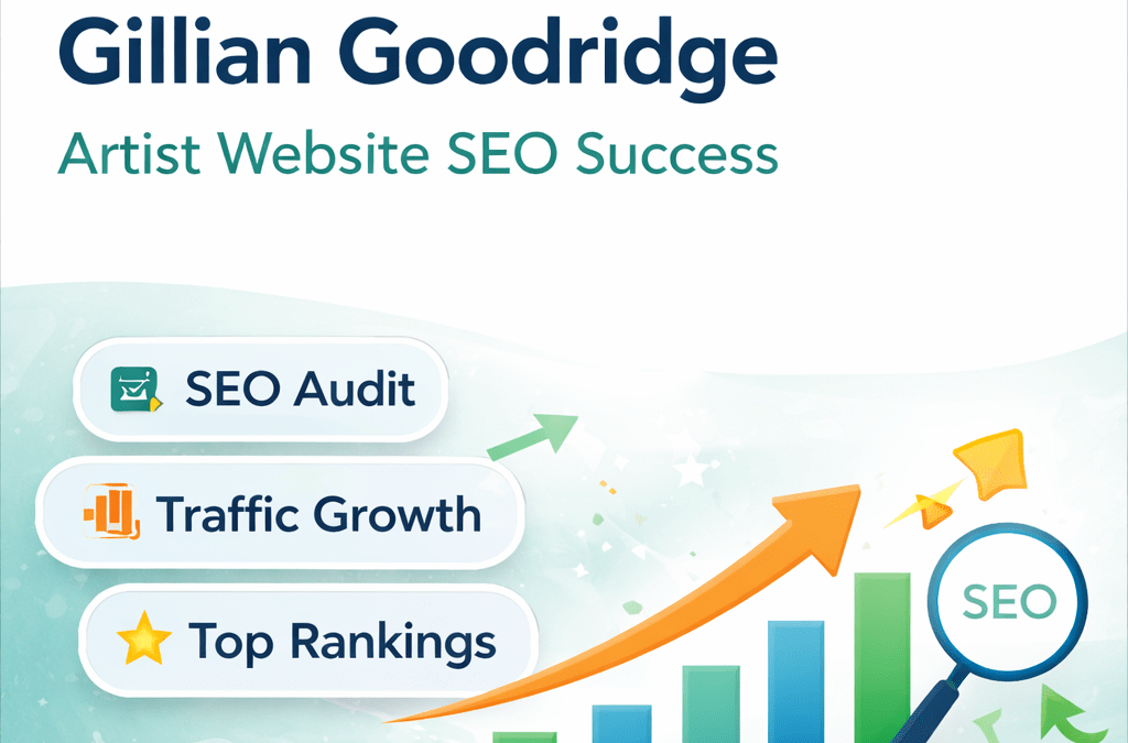 SEO case study showing traffic growth and ranking improvements for an artist website